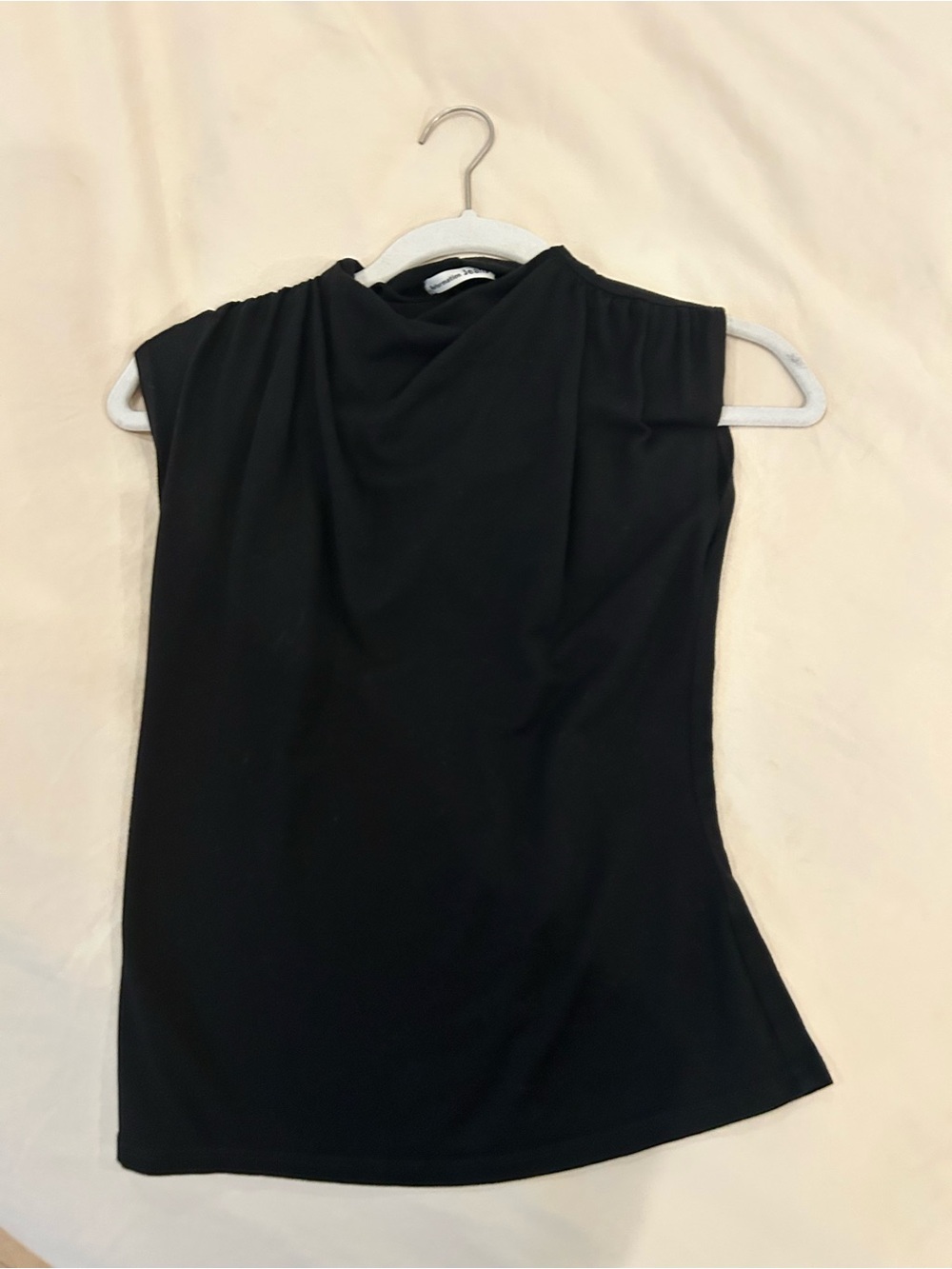 Reformation Black Sleeveless Mock Neck Top
